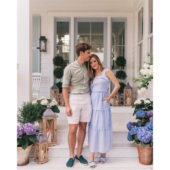 Gal Meets Glam Courtney Striped Ruffle Maxi Dress - Picture 5 of 6